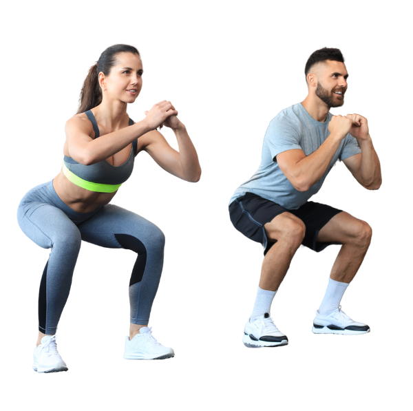 duo haciendo sentadillas
